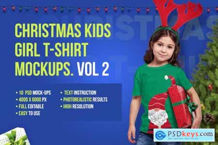 Christmas Kids Girl T-Shirt Mockups 5691730