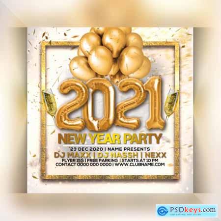 2021 New year party flyer