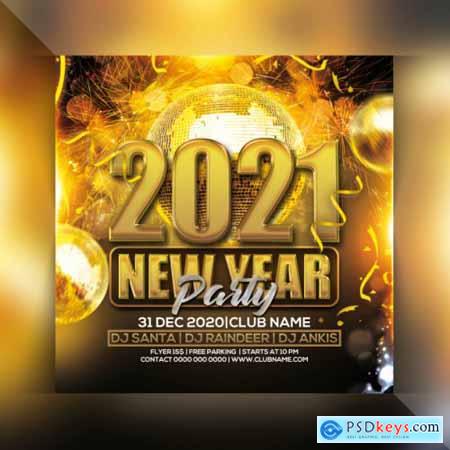 New year 2021 party flyer