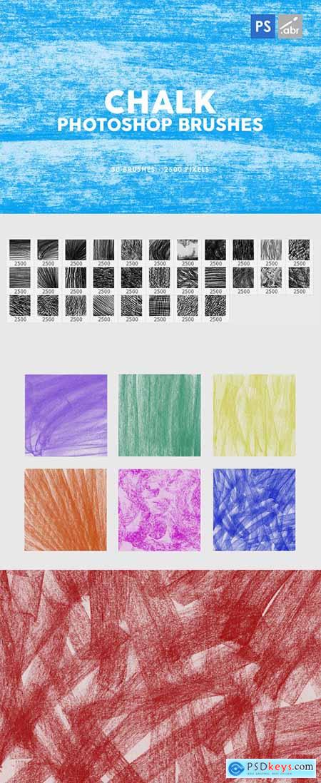 30 Chalk Texture Photoshop Stamp Brushes Vol 1 29575540