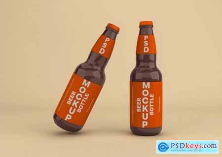 Beer bottle label mockup