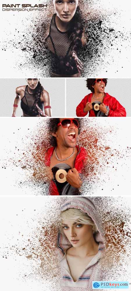 Dispersion Photo Effect with Paint Splash Mockup 401054172