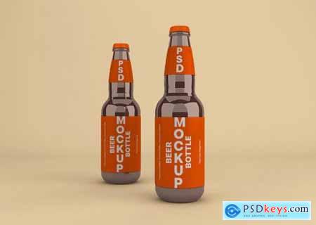 Beer bottle label mockup