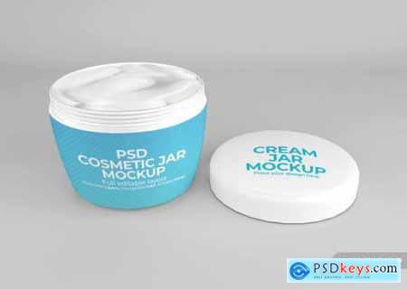 Plastic cosmetic cream jar mockup
