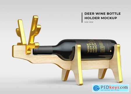 Deer Wine Bottle Holder Mockups - Two Views