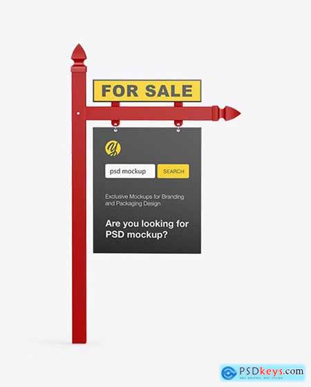 Real Estate Sign Mockup - Front View 72475