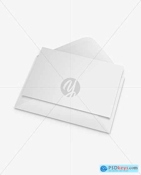 Matte Envelope w- Postcard Mockup 72602