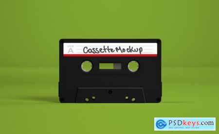 Retro Audio Cassette Tape Mockup