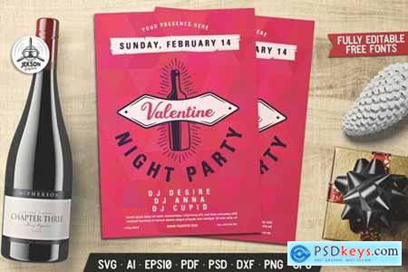 Valentines Night Party Flyer Brochure
