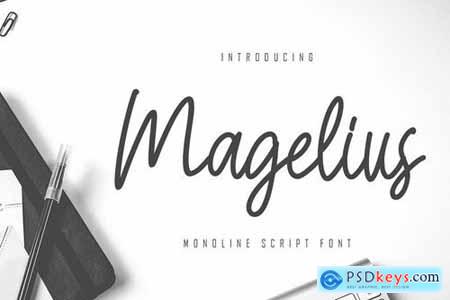 Magelius - Monoline Script Font