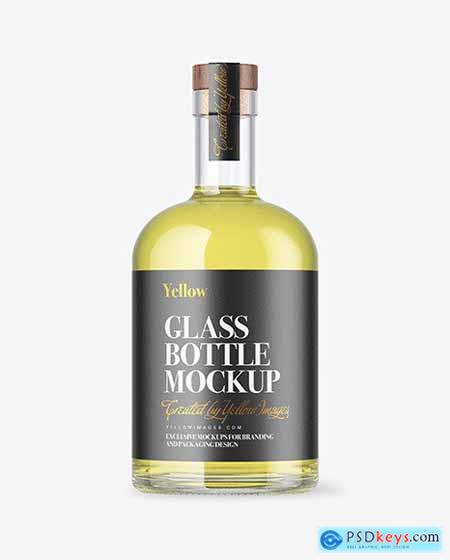 Clear Glass Drink Bottle Mockup 72803