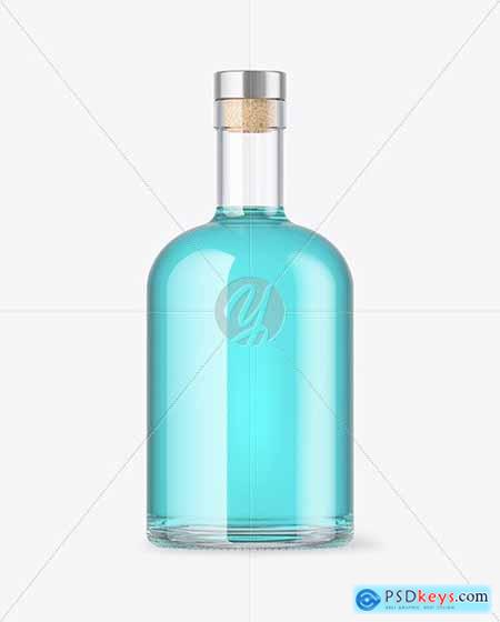 Clear Glass Drink Bottle Mockup 72803
