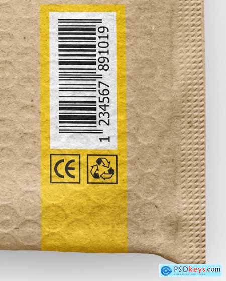 Kraft Paper Postage Bag Mockup 72679