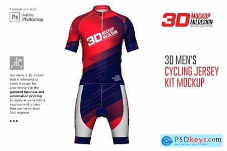 3D Mens Cyling Jersey Kit Mockup 5557266