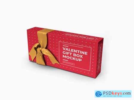 Valentine gift box mockup