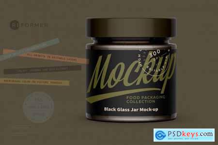 Black Glass Jar Mock-up 5506280