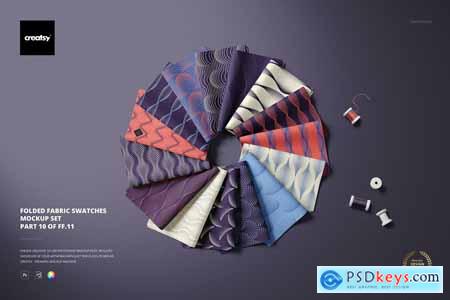 Folded Fabric Swatches Mockup Set 5459769