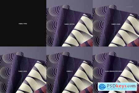 Folded Fabric Swatches Mockup Set 5459769