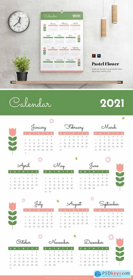 Pastel Flower Calendar
