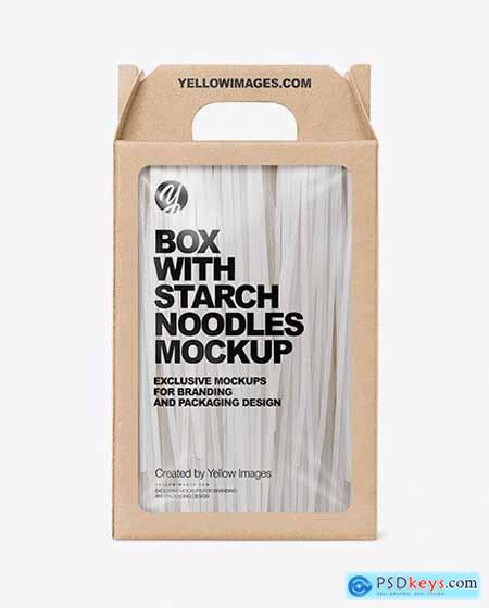 Kraft Box With Starch Noodles Mockup 73059