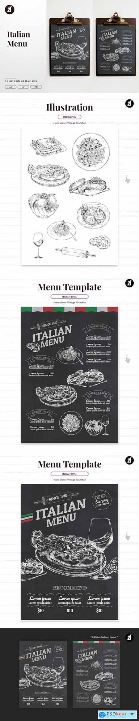Italian menu template