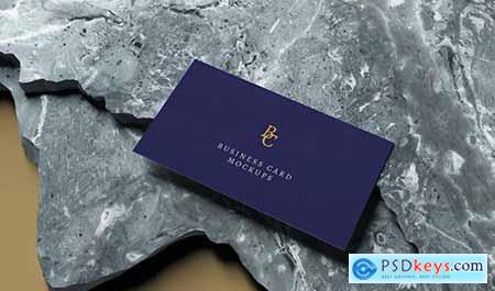 Business Card Mockup on Marble Stones