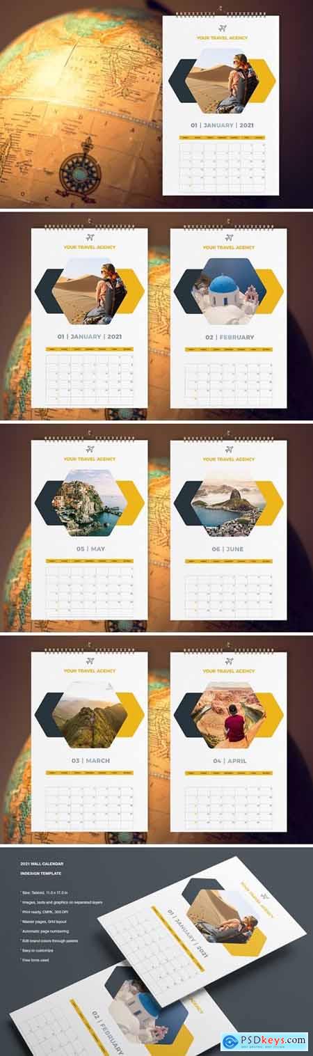 Travel Calendar 2021 Template