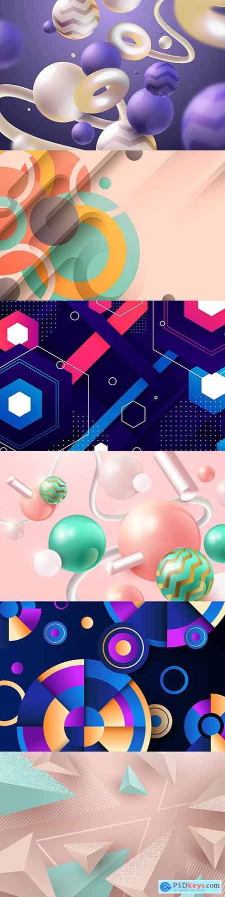 Abstract background with geometric shapes and spheres