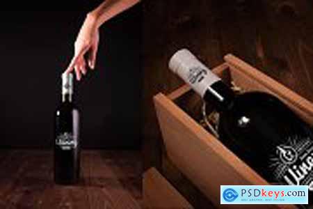 Wine Bottle and Box Mockups 5536840