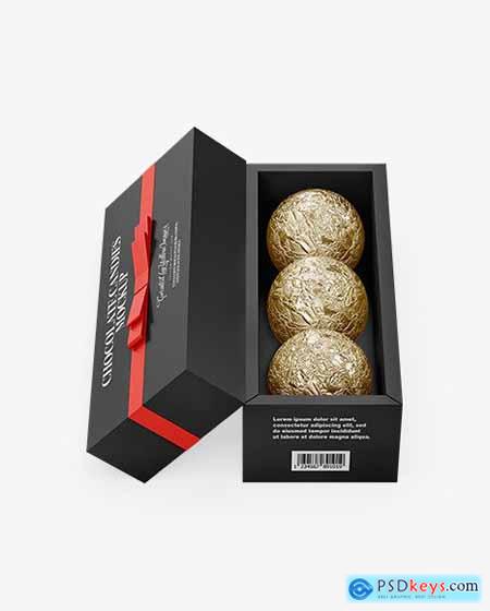 Box with Chocolates in Foil Mockup 73091