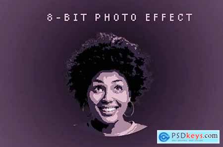 8-Bit Photo Effect Mockup