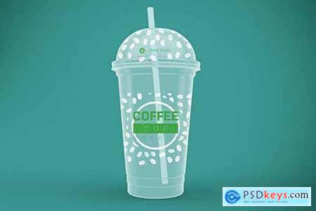 Transparent Plastic Cup Mockup