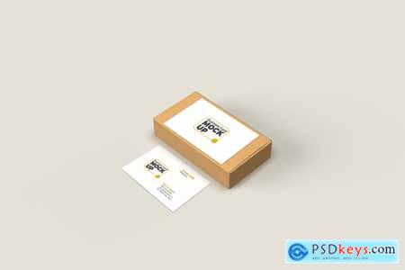 Business Card with Box Mockup 5717484