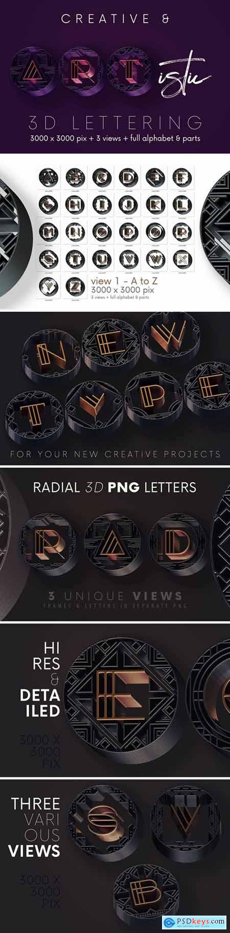 Artdeco Radial - 3D Lettering