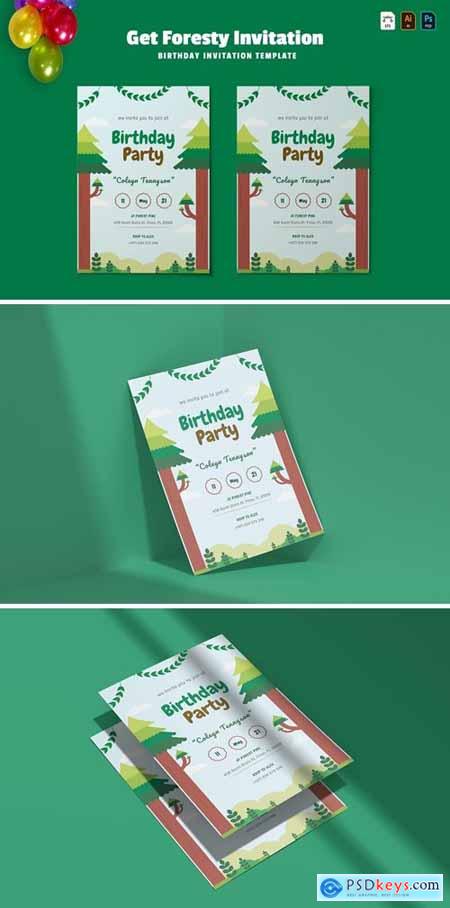 Get Foresty - Birthday Invitation
