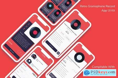 Retro Gramophone Record App UI Kit