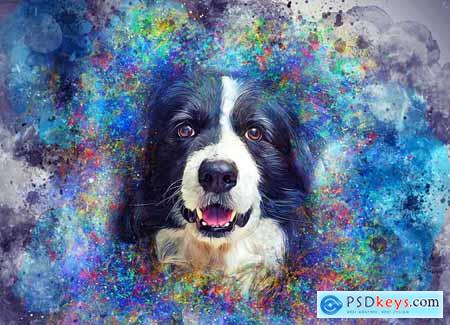 Colored Pet Portrait PS Action 5635740
