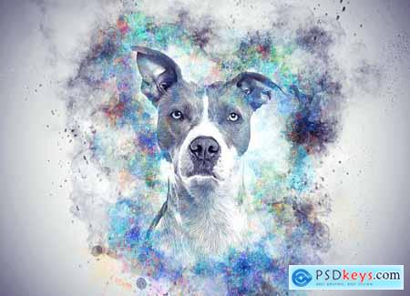 Colored Pet Portrait PS Action 5635740