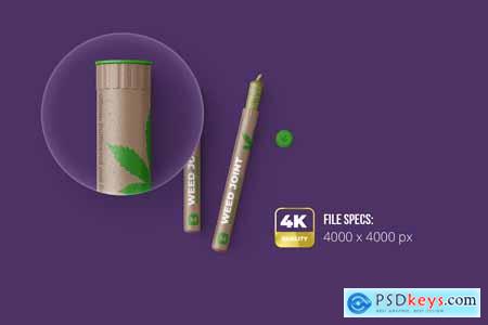 Weed Joint Pre-Roll Tubes Mockup 4834895