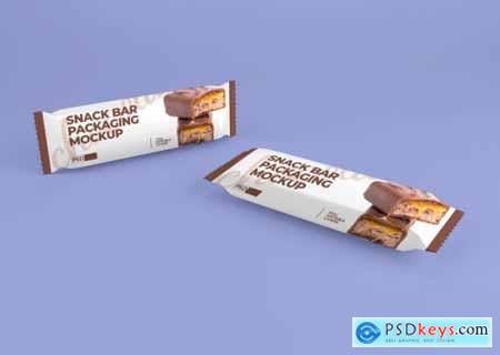 Realistic chocolate snack bar packaging mockup