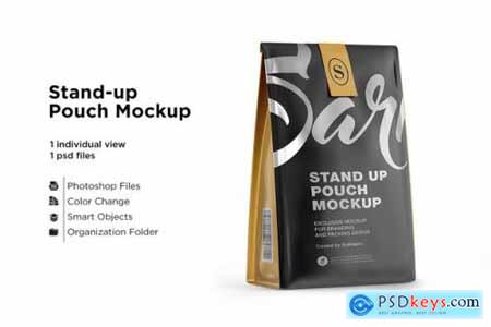 Stand up matte pouch with mockup