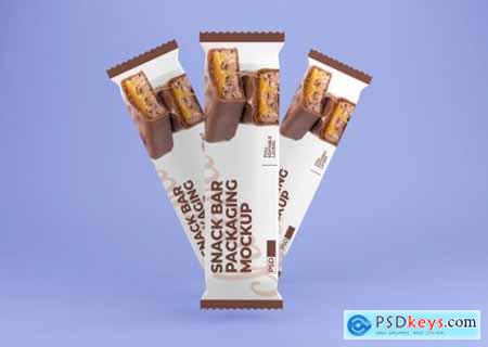 Realistic chocolate snack bar packaging mockup