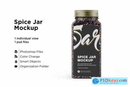 Spice jar with black pepper mockup