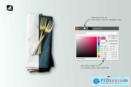 Dinner Napkin With Cutlery Mockup 5183051