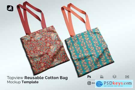 Topview Reusable Cotton Bag Mockup 5165533