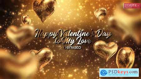 Golden Hearts Valentines Greeting 25573896