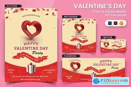 Valentines Day Party Flyer & Social Media Pack