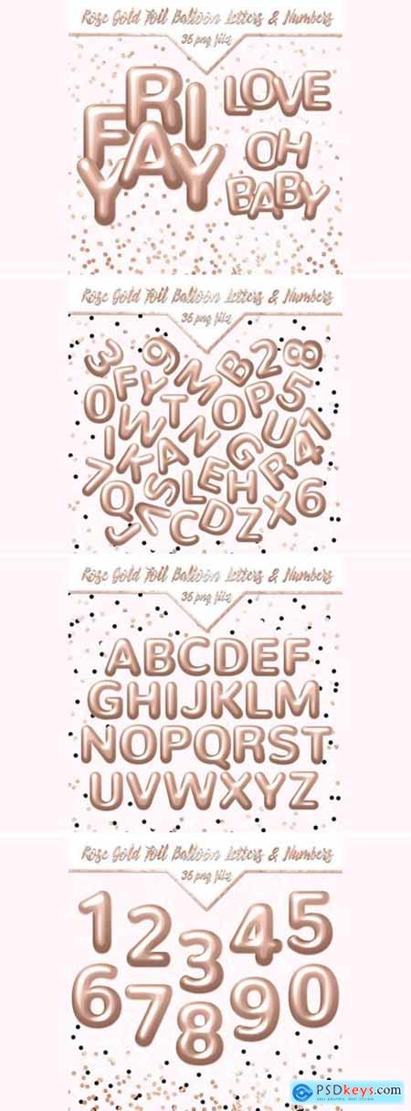Rose Gold Foil Balloon Letters & Numbers 7881601