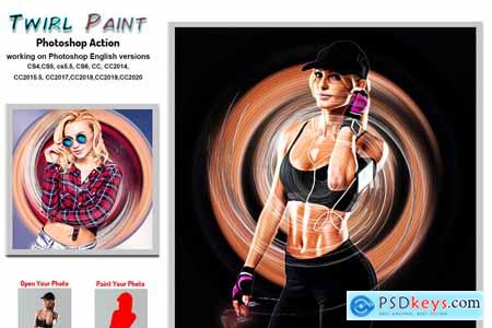 Twirl Paint Photoshop Action 5747796