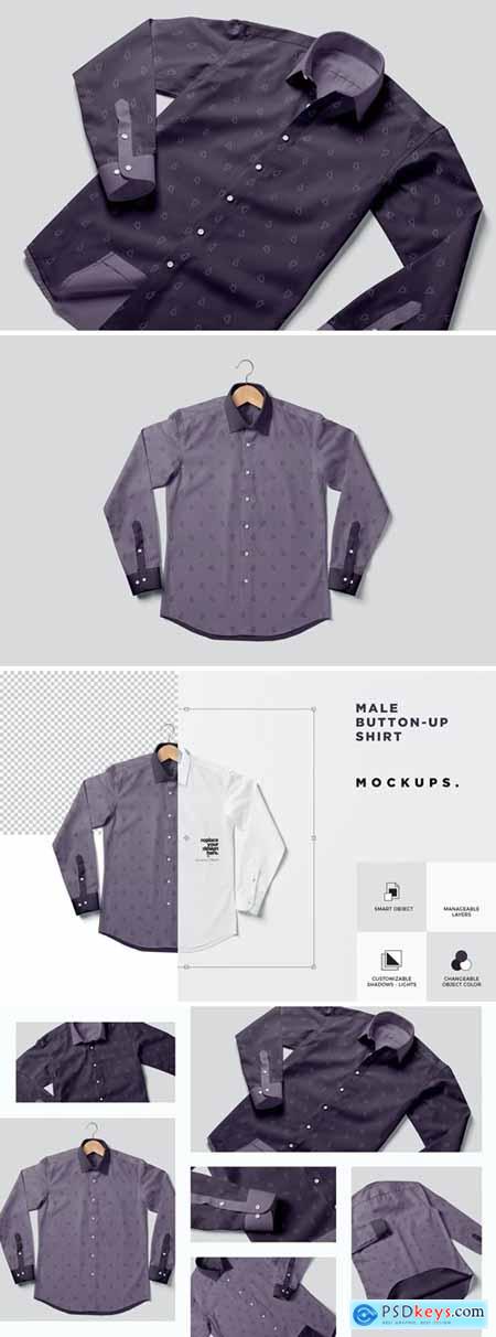 Button Up Shirt For Men Mockups